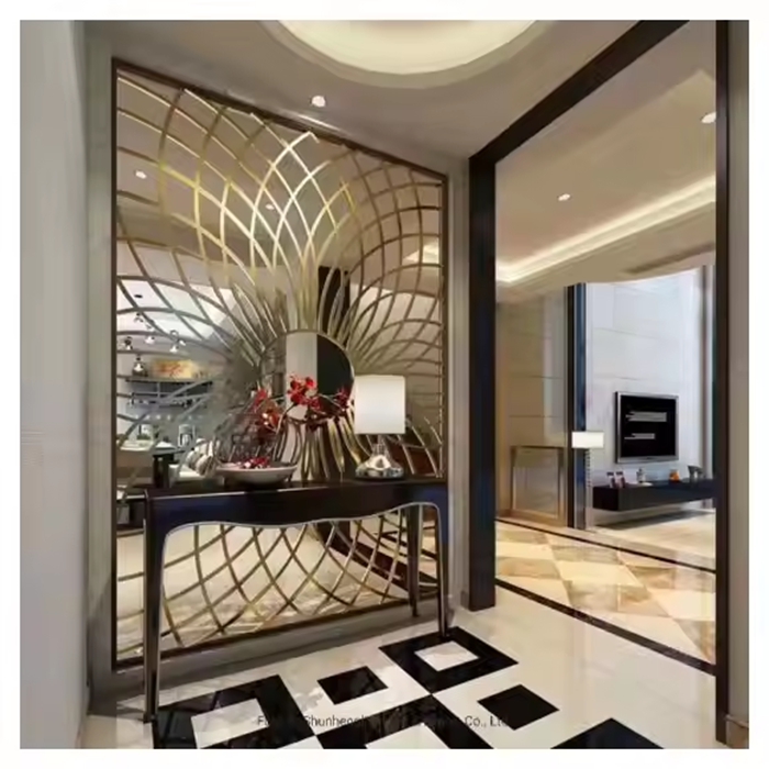 316 Stainless Powder Coated Decorative Metal Arrow Wall Decor Screens Metal Steel Mirror Partition Walls for Bathroom