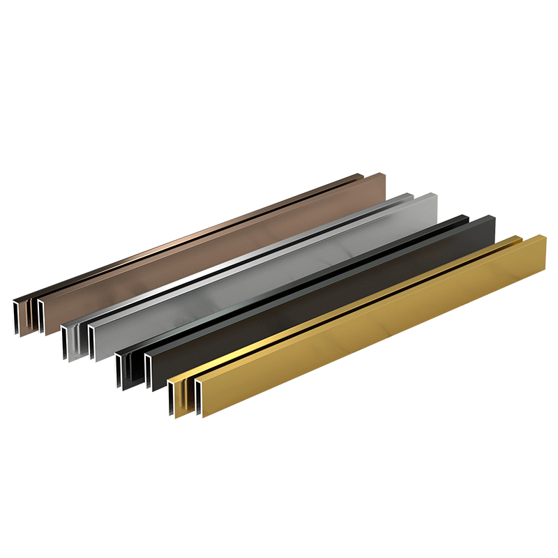 Stainless Steel Hairline Customized Colored U-Profiles for Wall and Ceiling Decoration
