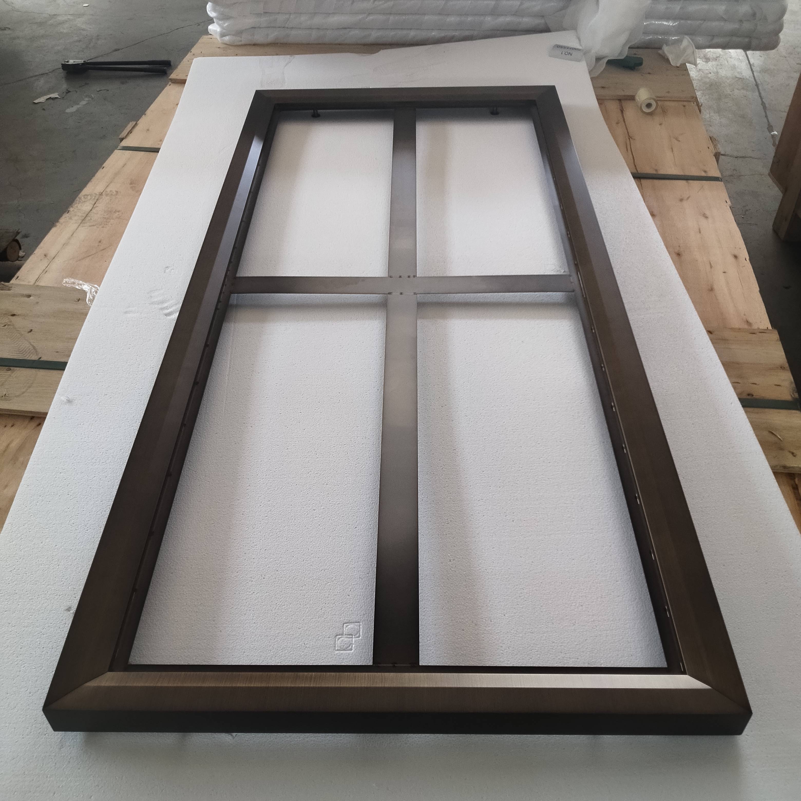 STAINLESS STEEL RECTANGLE ANTIQUE HAIRLINE BRONZE MIRROR FRAME FOR VILLA WASHROOM