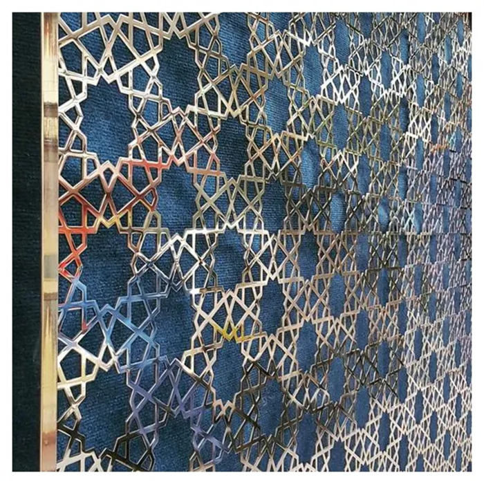 Mid-century Design 304 Stainless Steel Pipe Screens 316 Metal Santa Hairline Gold Decorative Screens