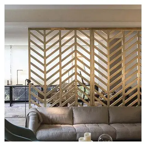 Middle-century design carbon PVD coated Decorative Screens mirror gold stainless steel fabrication for garden