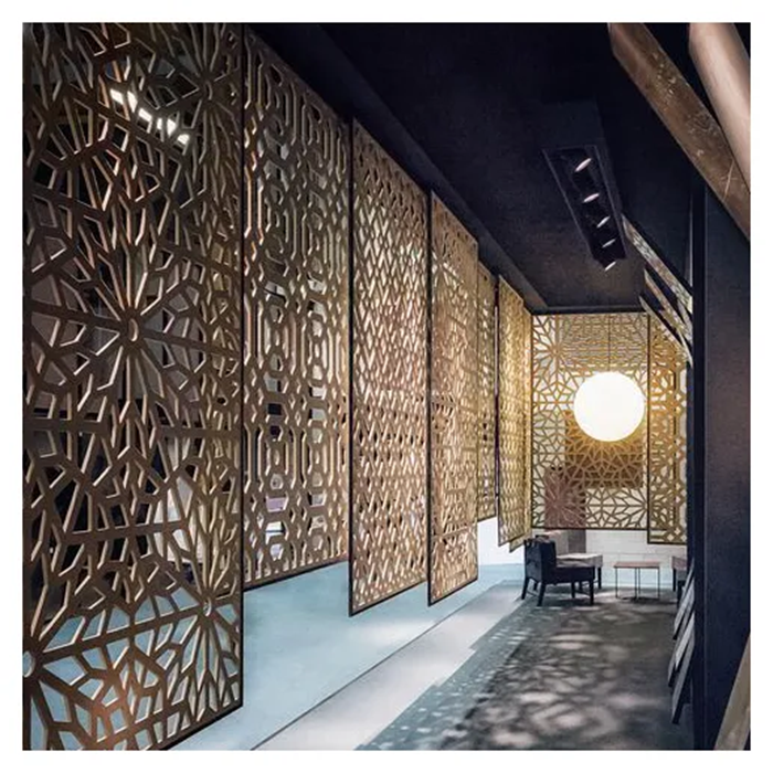 Mid-century Design 304 Stainless Steel Pipe Screens 316 Metal Santa Hairline Gold Decorative Screens