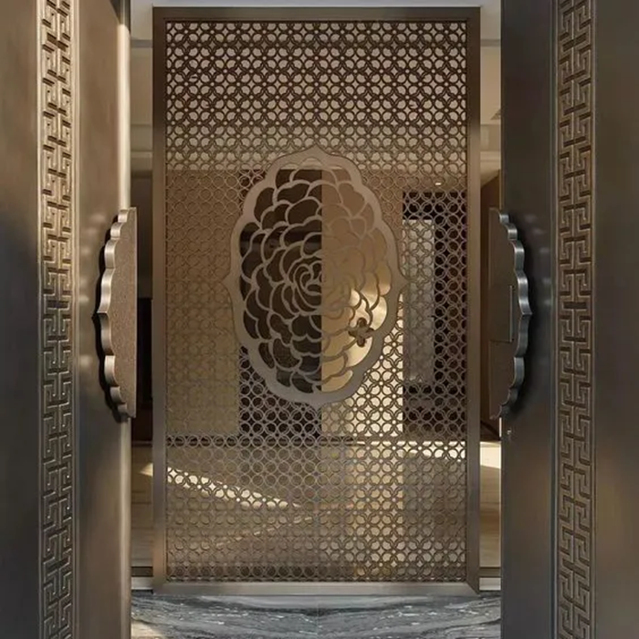 8mm Solid 304 Grade Laser Stainless Steel Hairline Bronze Portable Hanging Room Partition