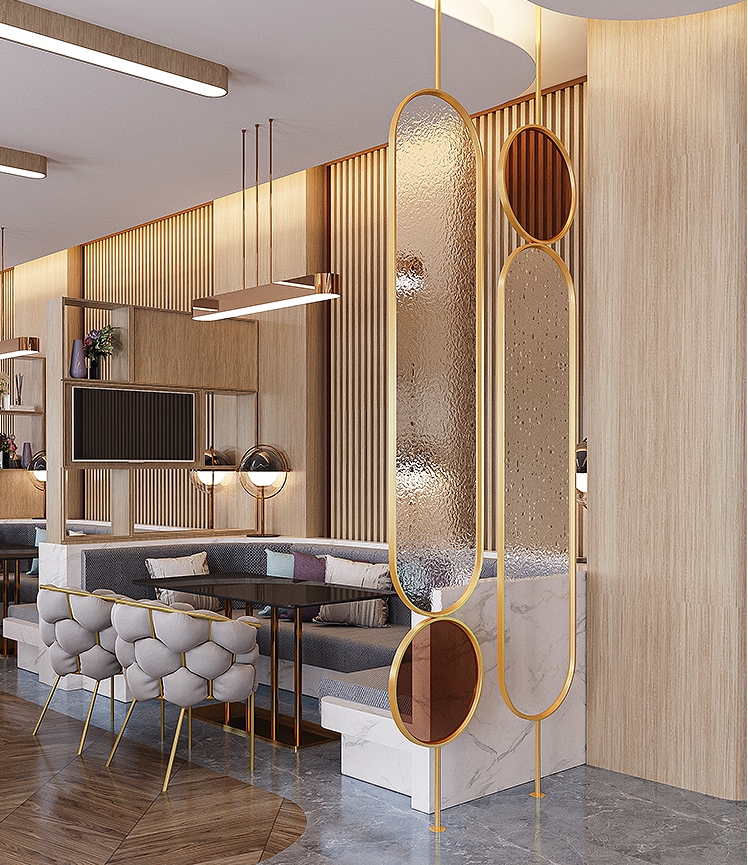 STAINLESS STEEL PVD COATING GLASS PARTITION