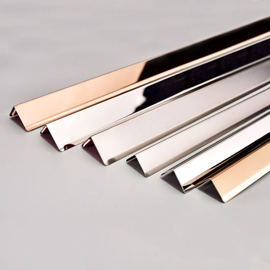 Stainless Steel L-Shaped Profile for Wall / Ceiling Edge Cladding 