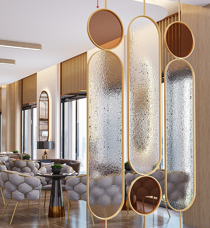 STAINLESS STEEL PVD COATING GLASS PARTITION