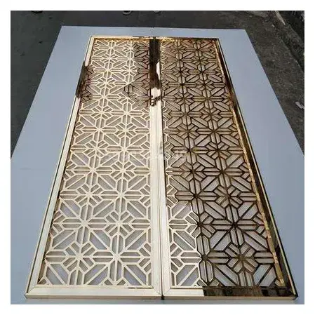 Middle-century design carbon PVD coated Decorative Screens mirror gold stainless steel fabrication for garden