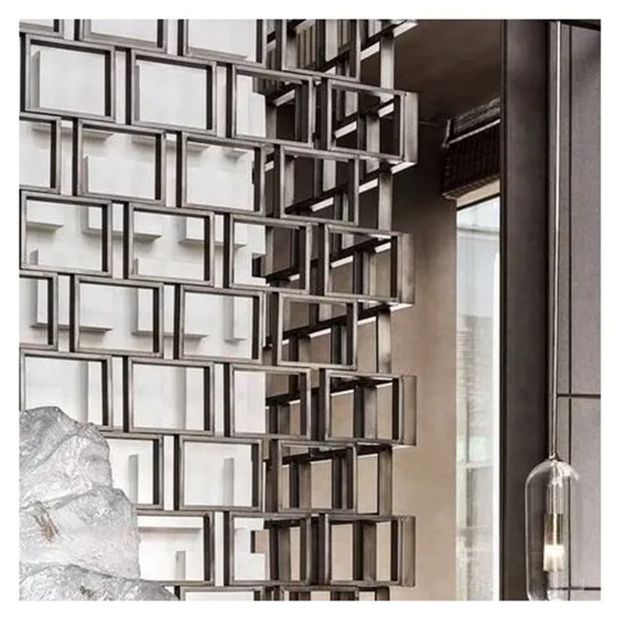 Mid-century Design 304 Stainless Steel Pipe Screens 316 Metal Santa Hairline Gold Decorative Screens