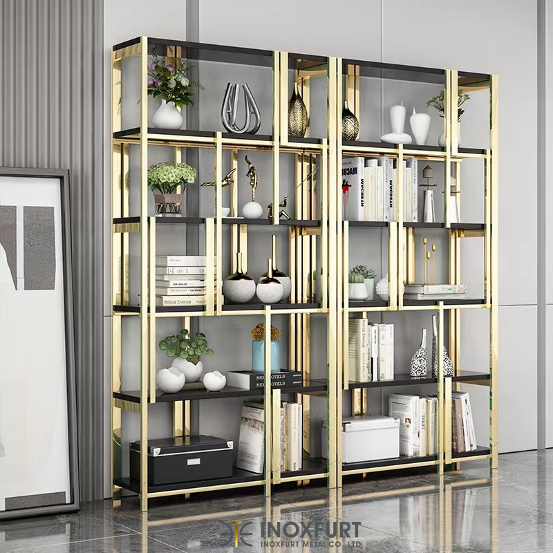 STAINLESS STEEL GLASS SHELF CABINET