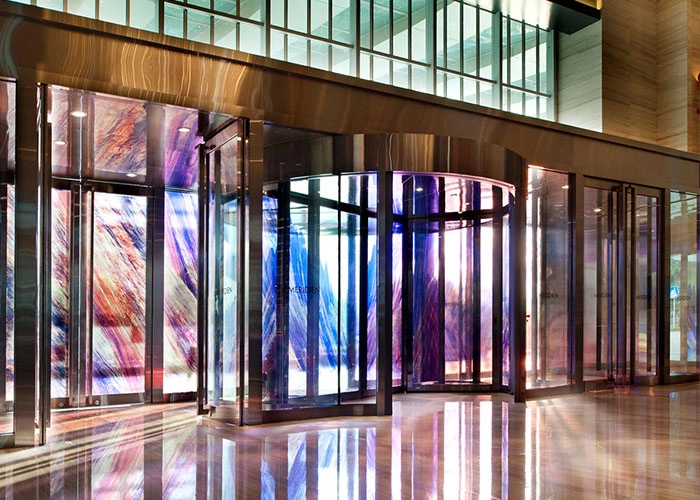 Custom Stainless Steel Revolving Door for Hotel Entrance Security